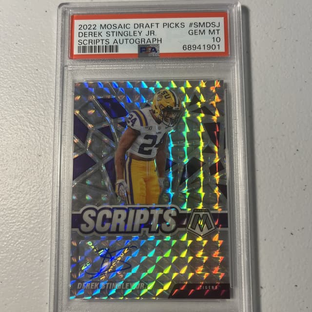 Derek Stingley Jr. Panini Mosaic Draft Picks Scripts Autographs #SMDSJ Base
