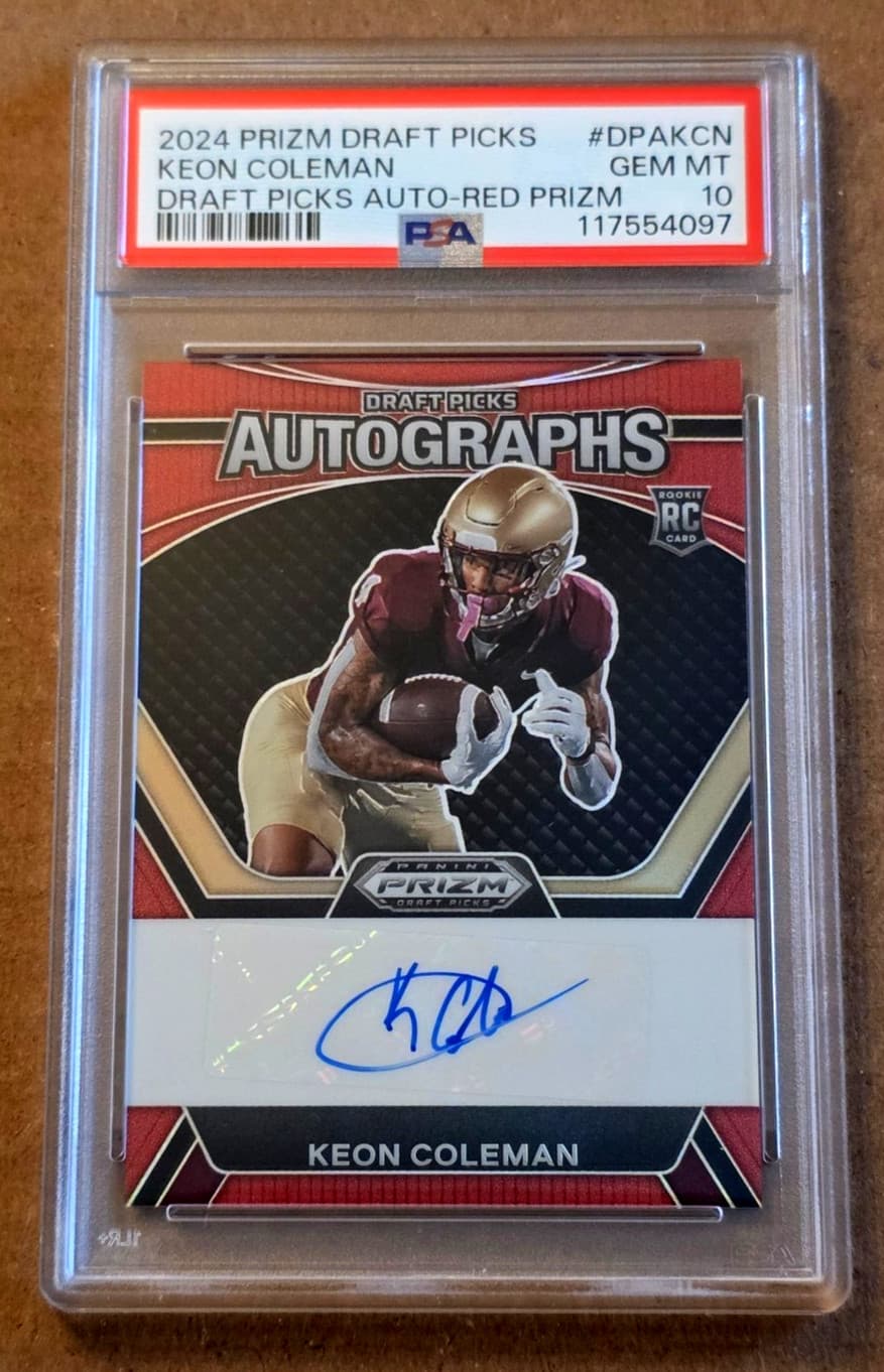 Keon Coleman Panini Prizm Draft Picks Draft Picks Autographs #DPAKCN Red Prizm