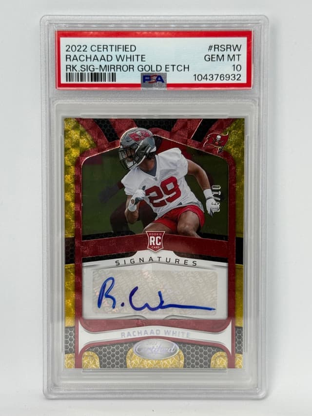 Rachaad White Panini Certified Rookie Signatures #RSRW Mirror Gold Etch