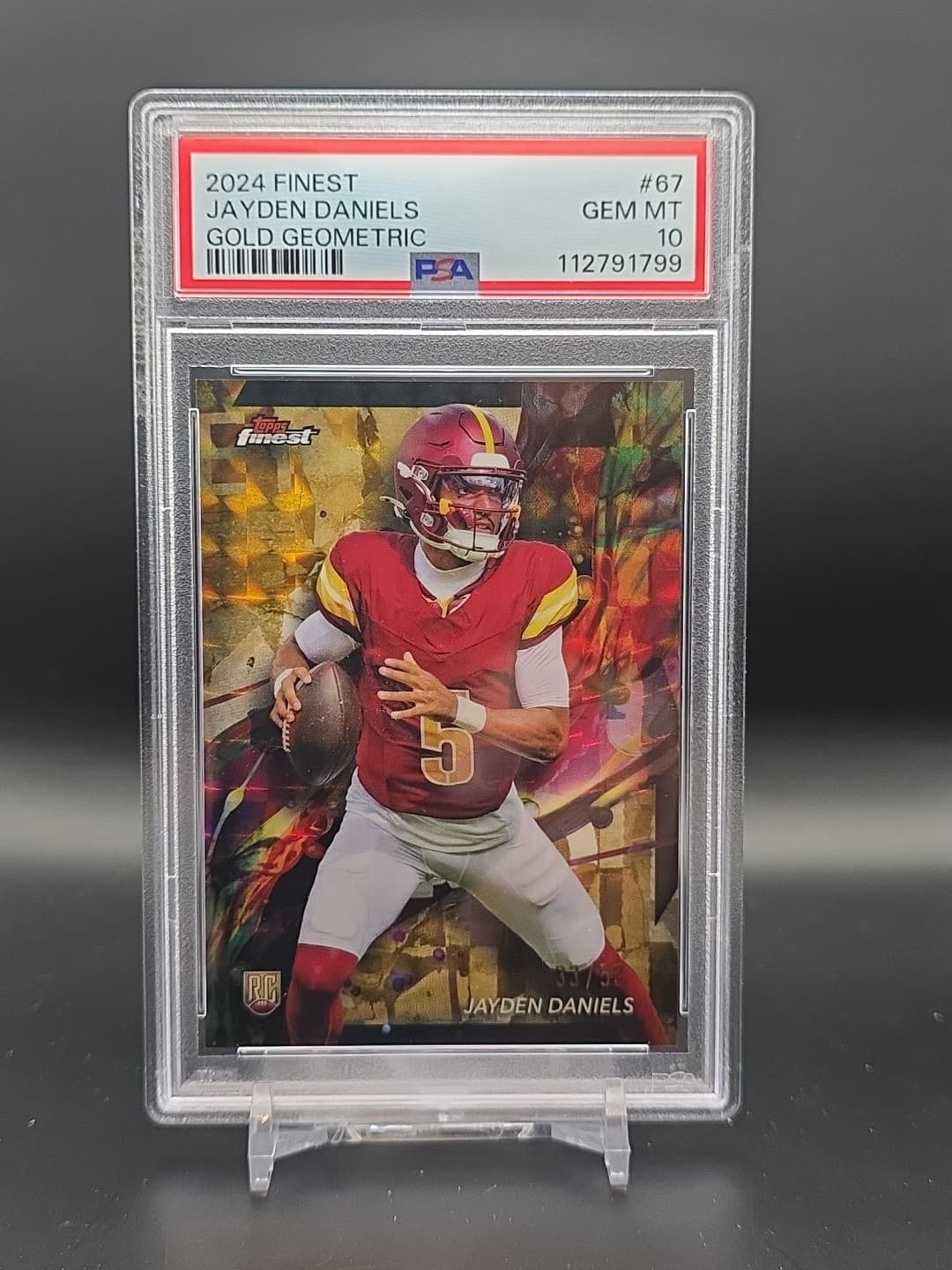 Jayden Daniels Topps Finest #67 Gold Geometric