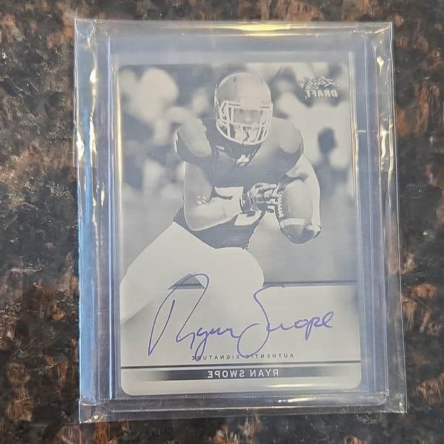 Ryan Swope Leaf Metal Draft #BARS3 Autograph-Black Print Plate 1/1