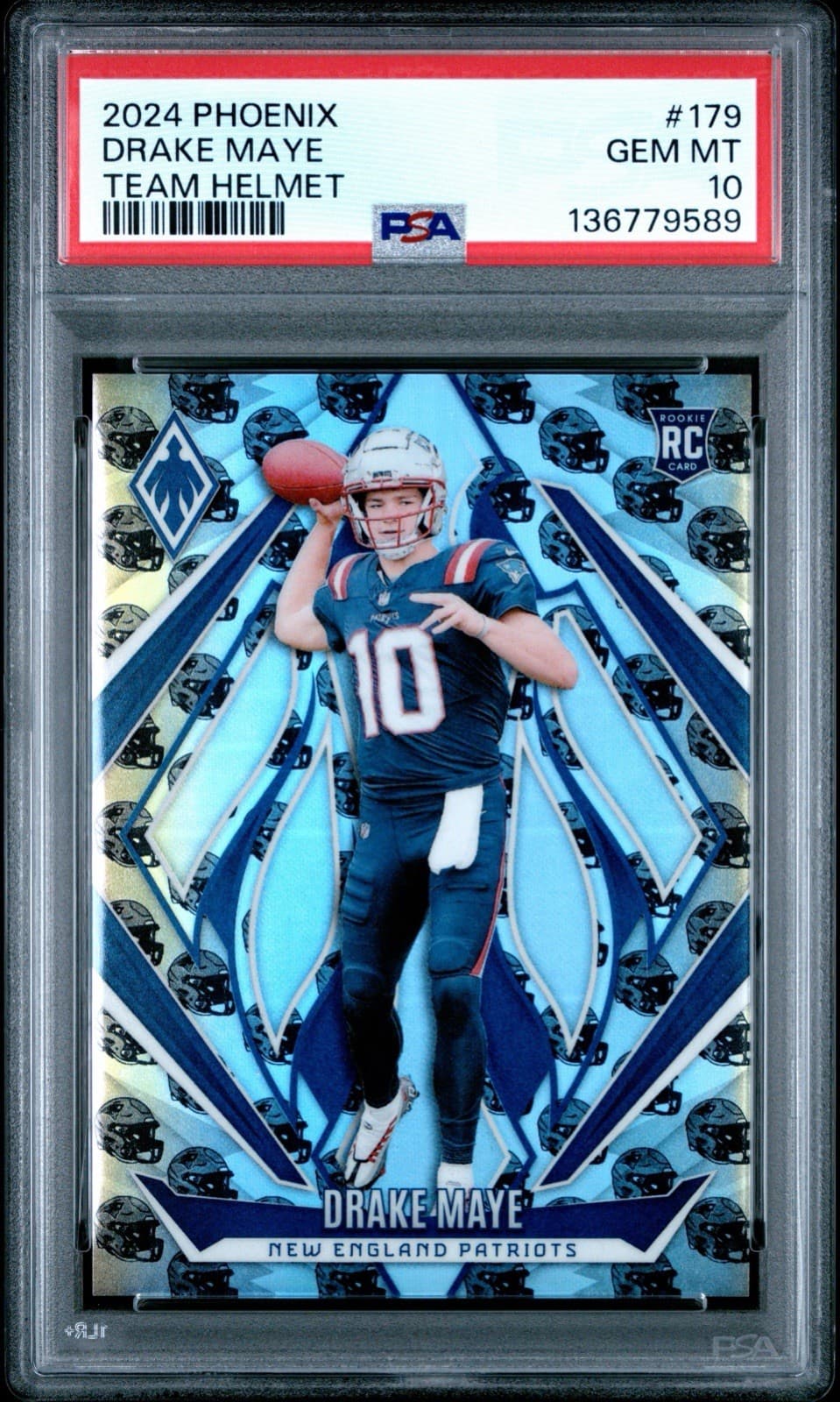 Drake Maye Panini Phoenix #179 Team Helmet