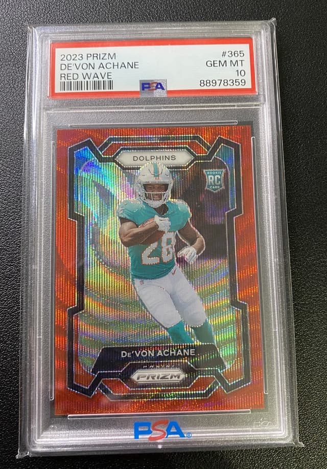 De'Von Achane Panini Prizm #365 Red Wave