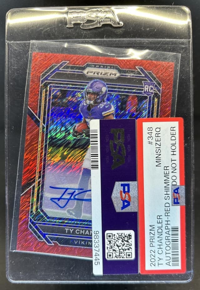 Ty Chandler Panini Prizm #348 Autograph-Red Shimmer