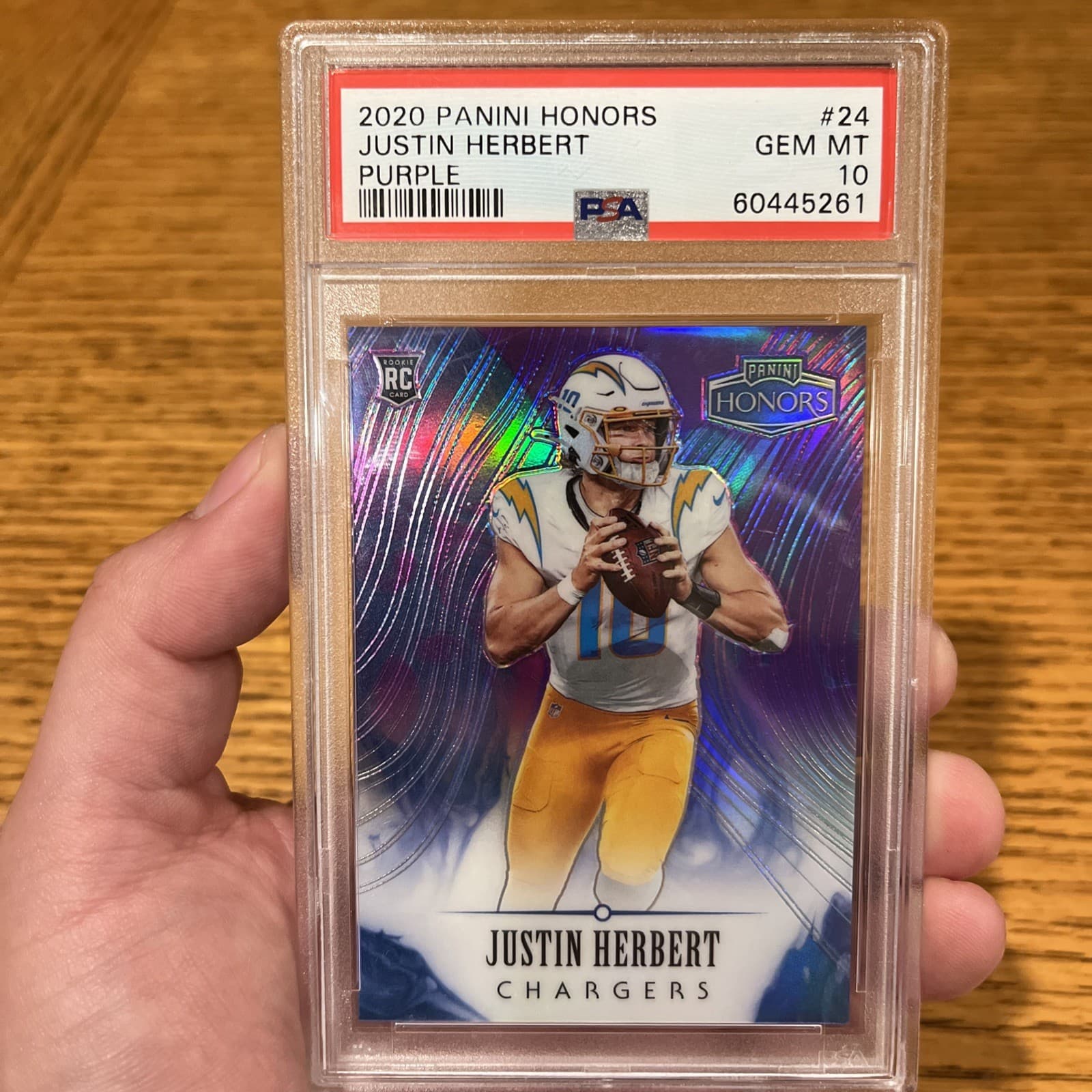 Justin Herbert Panini Honors #24 Purple