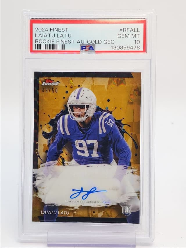 Laiatu Latu Topps Finest Rookie Finest Autographs #RFALL Gold Geometric