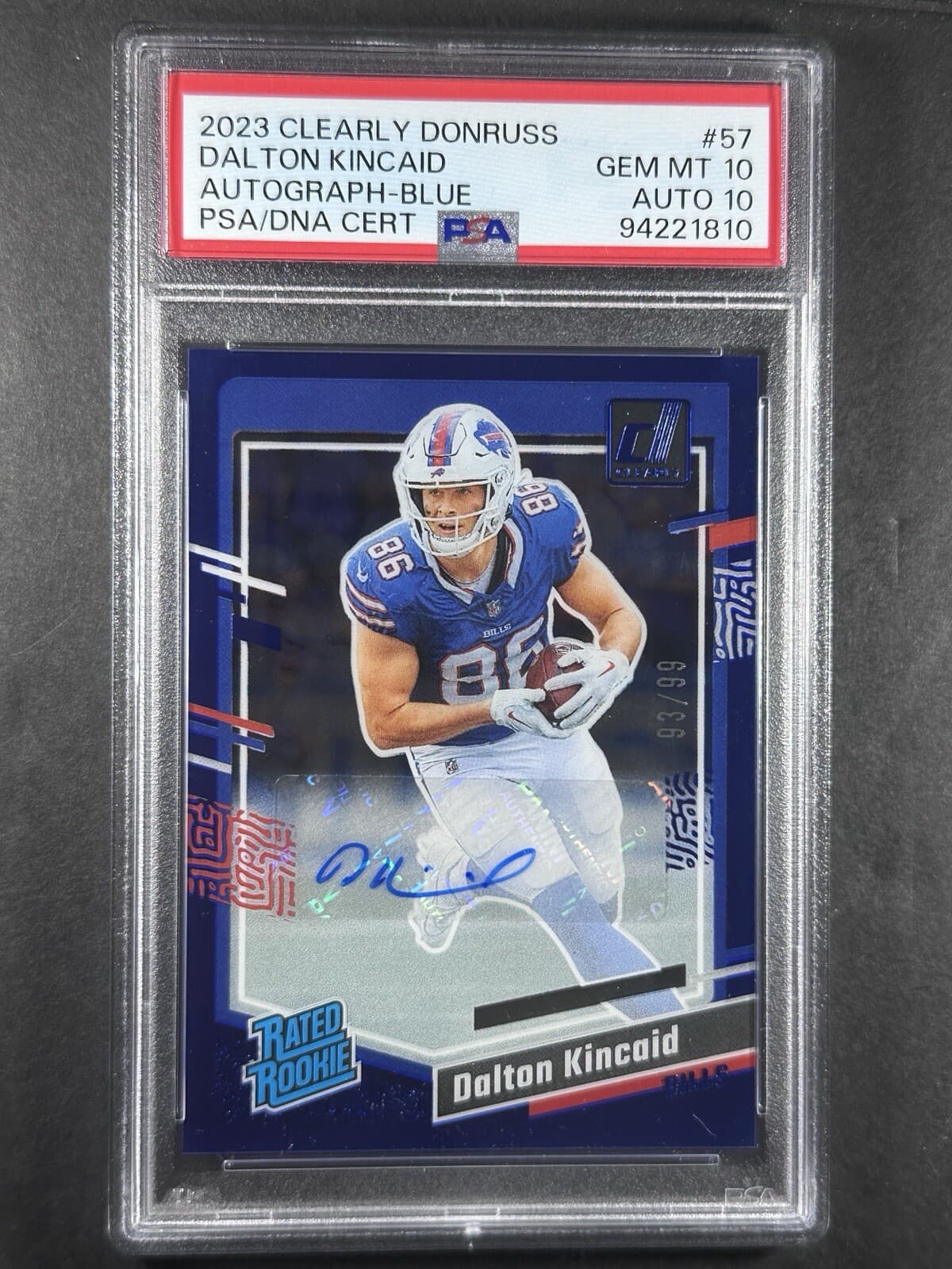 Dalton Kincaid Panini Clearly Donruss #57 Autograph-Blue