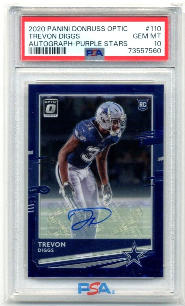 Trevon Diggs Panini Donruss Optic #110 Autograph-Purple Stars