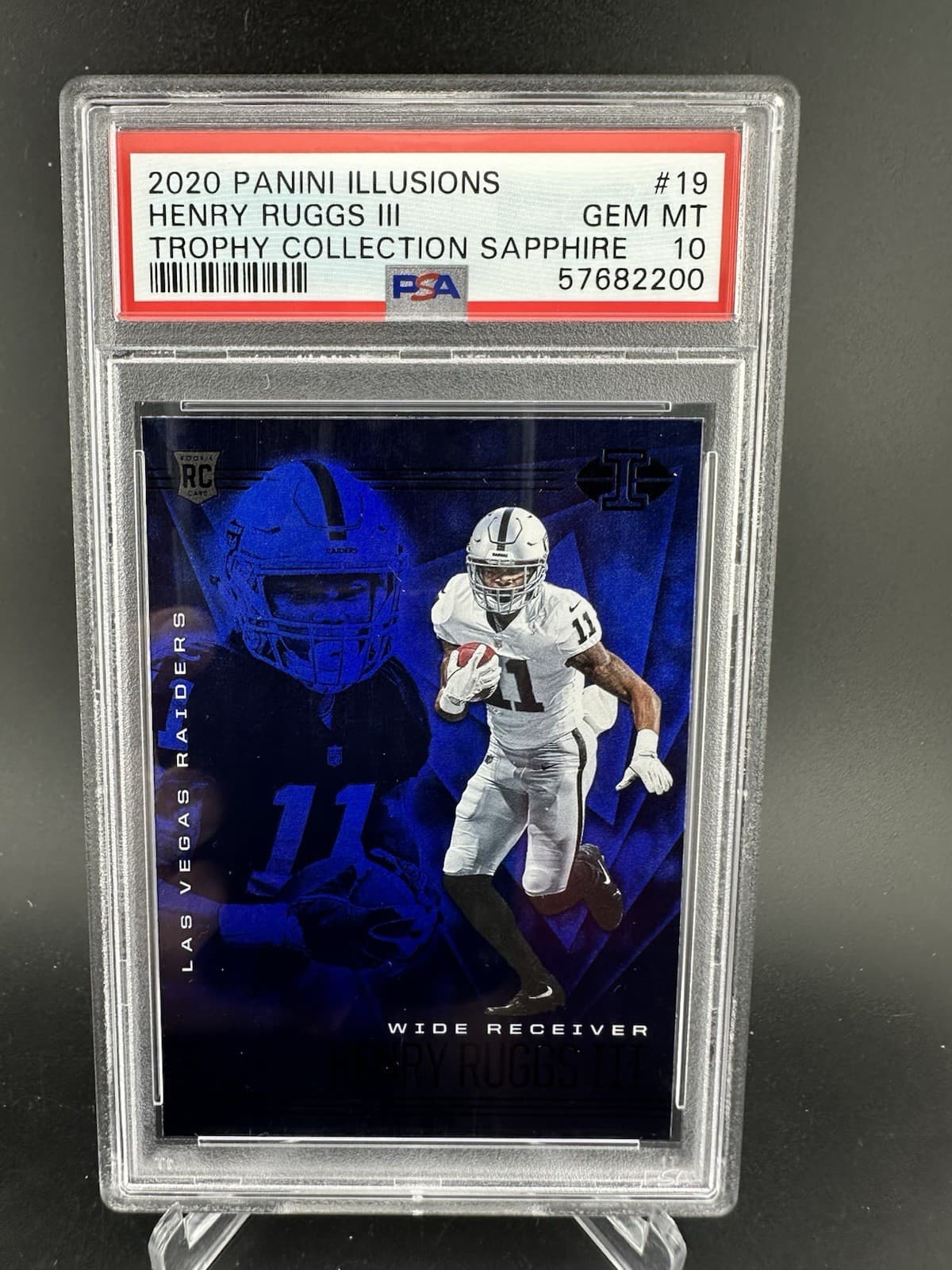 Henry Ruggs III Panini Illusions #19 Trophy Collection Sapphire