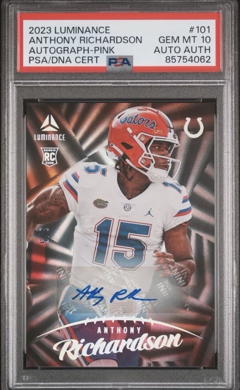 Anthony Richardson Panini Luminance #101 Autograph-Pink