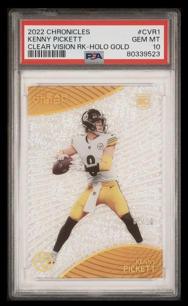 Kenny Pickett Panini Chronicles Clear Vision Rookies #CVR1 Holo Gold