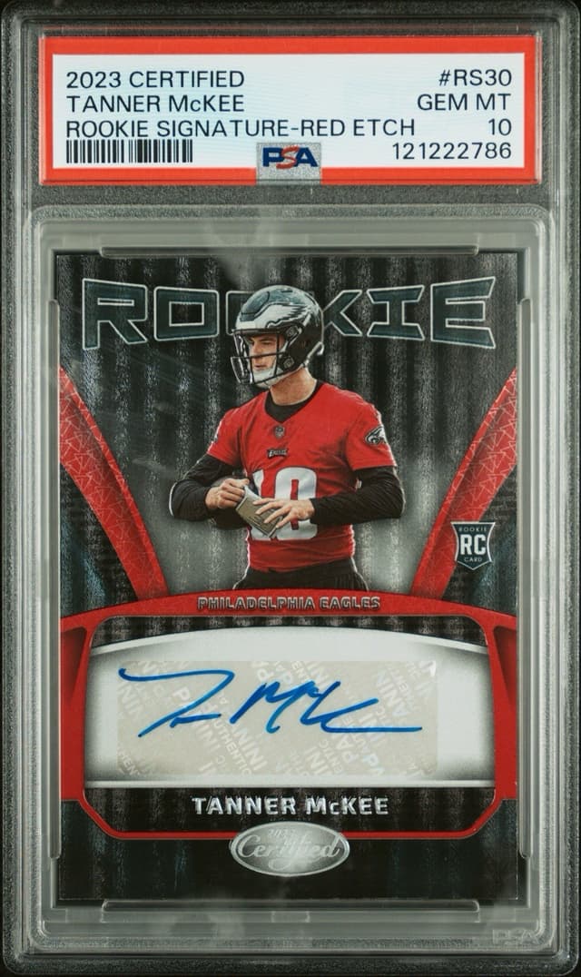 Tanner McKee Panini Certified Rookie Signatures #RS30 Red Etch