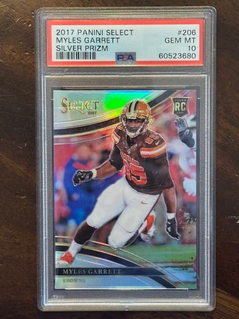 Myles Garrett Panini Select #206 Silver Prizm