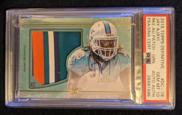 Jay Ajayi Topps Definitive Rookie Autograph Patch #DC18 Base