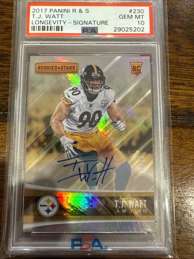 T.J. Watt Panini Rookies & Stars #230 Longevity Signature