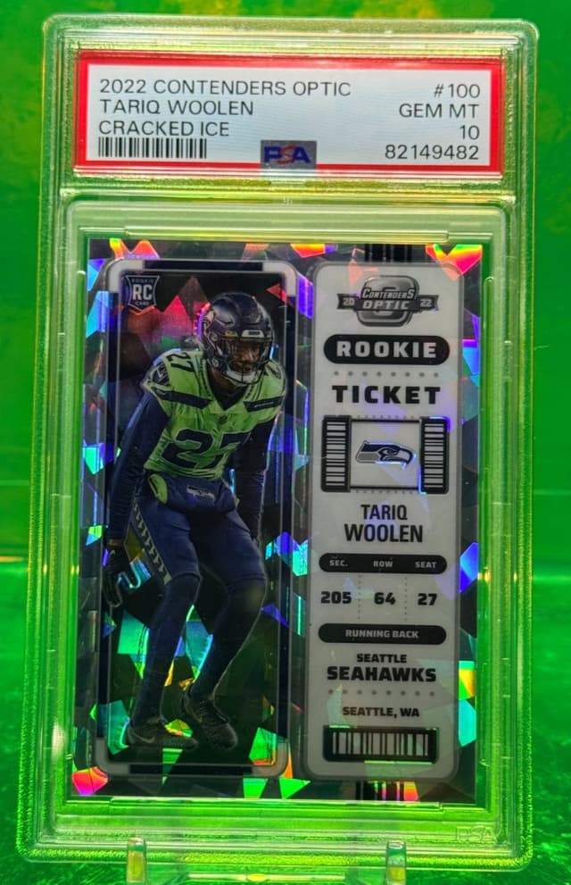 Tariq Woolen Panini Contenders Optic #100 Cracked Ice