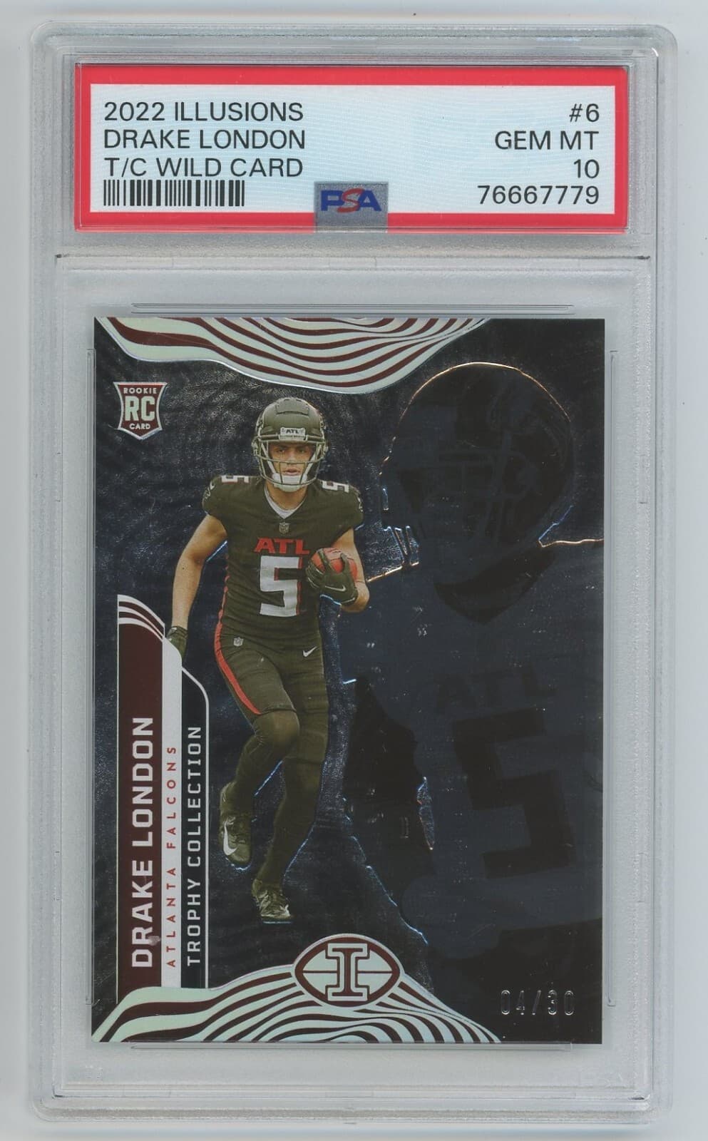 Drake London Panini Illusions #6 Trophy Collection-Wild Card