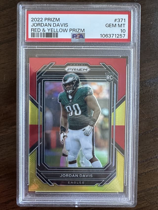 Jordan Davis Panini Prizm #371 Red & Yellow Prizm