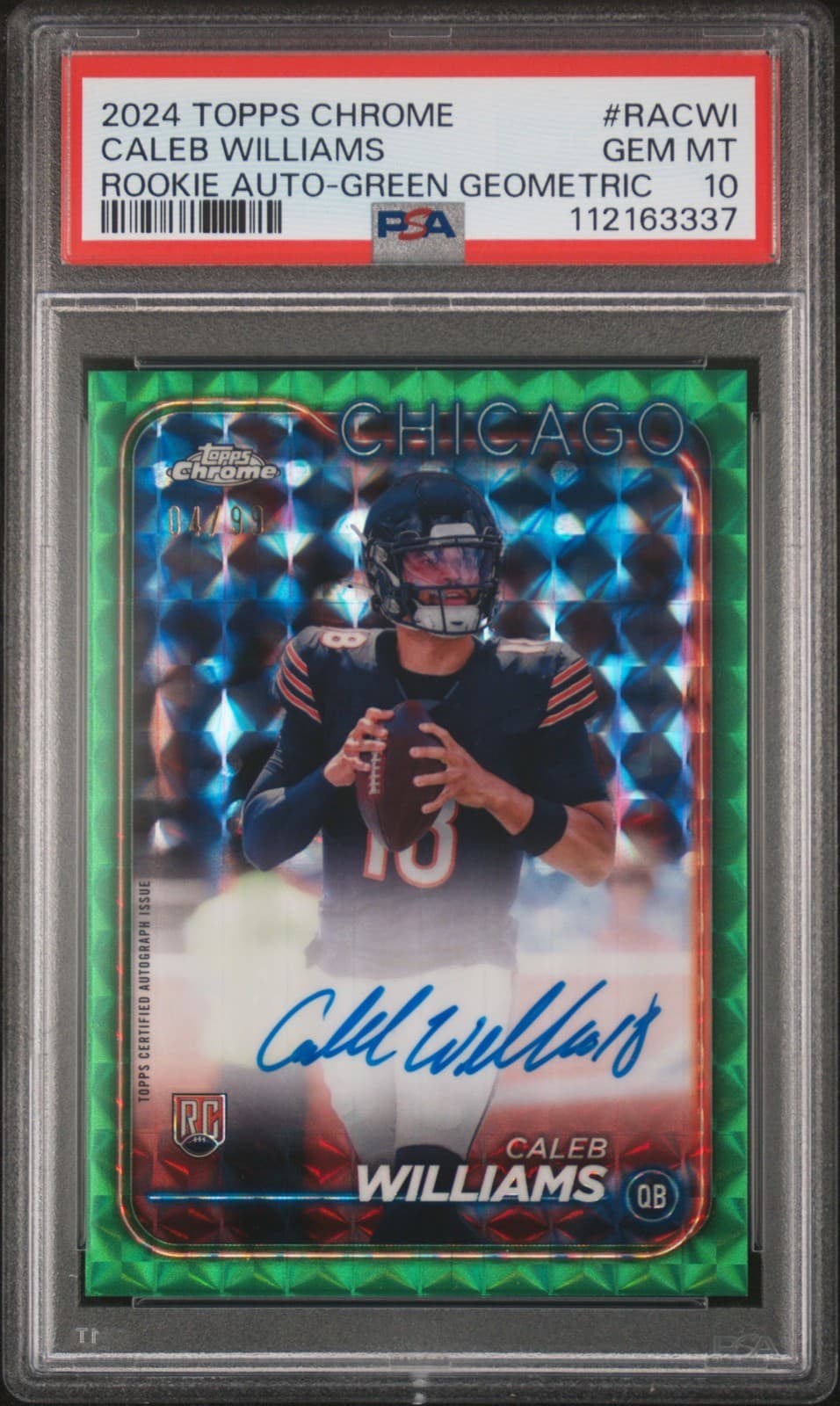 Caleb Williams Topps Chrome Rookie Autographs Variations #RACWI Green Geometric