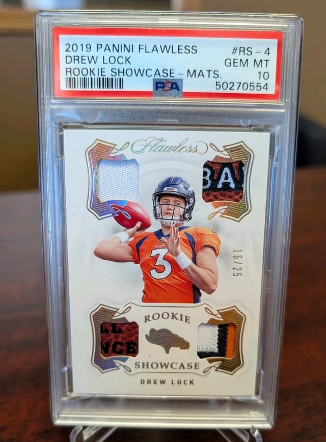 Drew Lock Panini Flawless Rookie Showcase #RS4 Materials