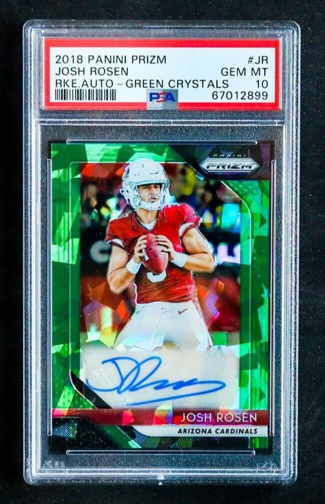 Josh Rosen Panini Prizm Rookie Autographs #JR Green Crystals