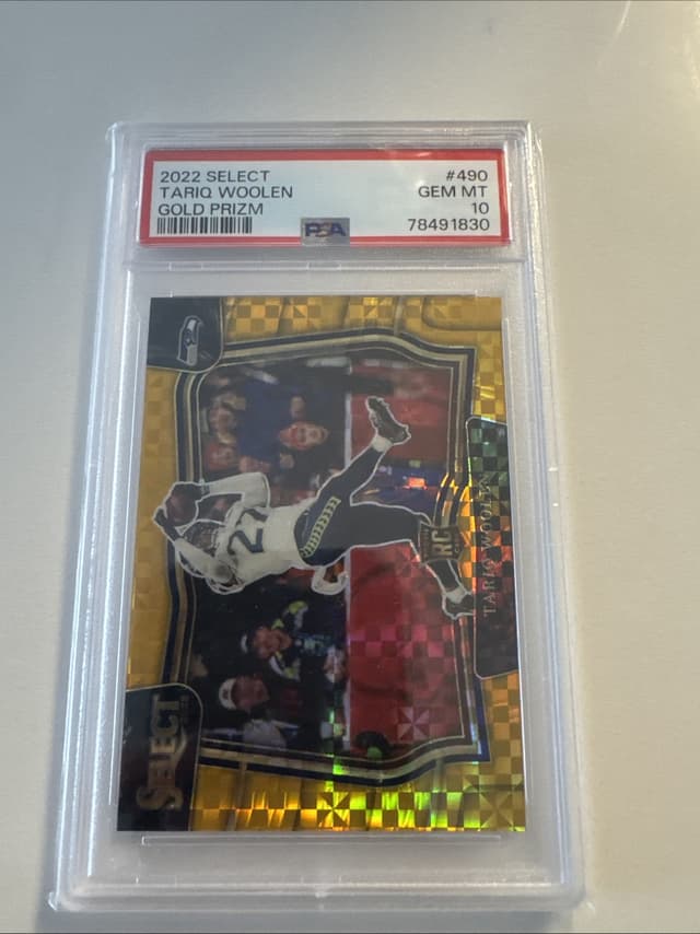 Tariq Woolen Panini Select #490 Gold Prizm