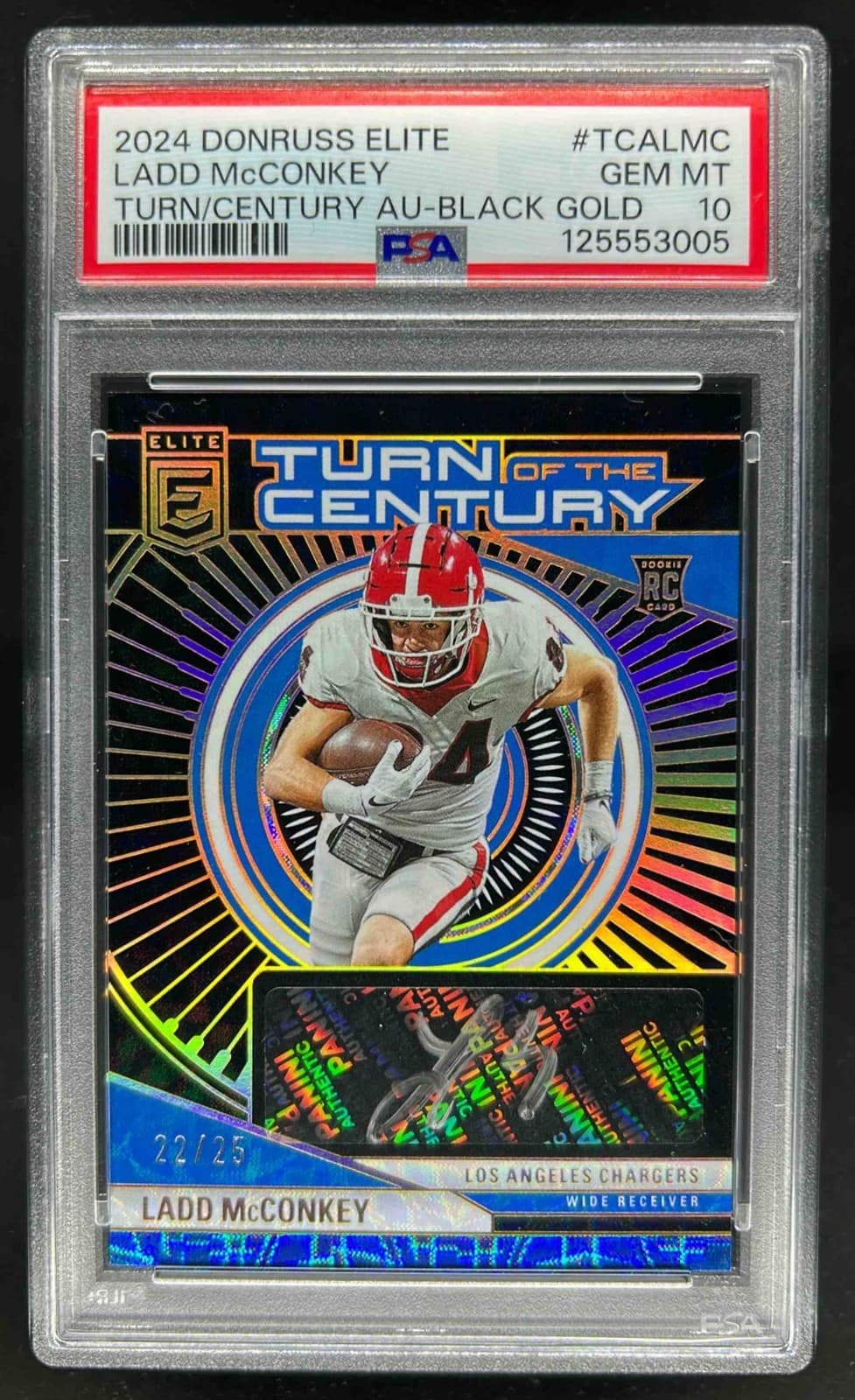 Ladd McConkey Panini Donruss Elite Turn of the Century Autographs #TCALMC Black Gold