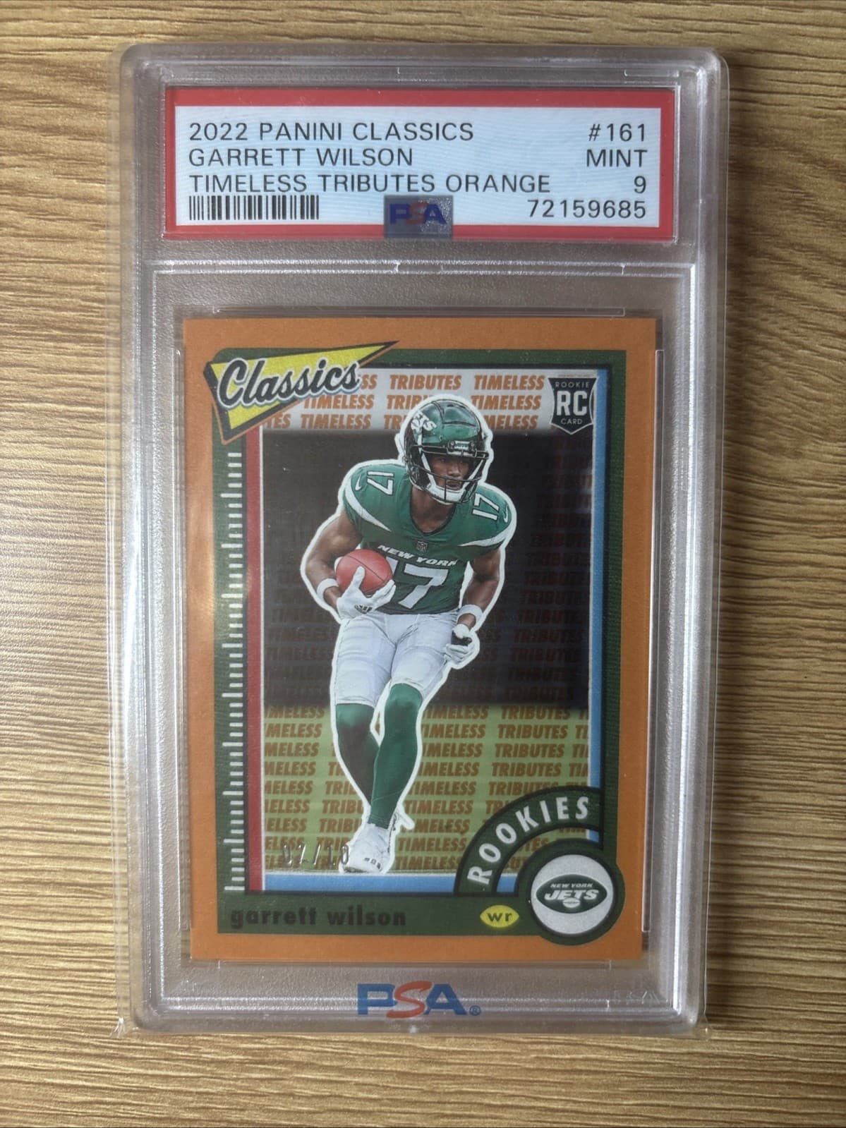 Garrett Wilson Panini Classics #161 Timeless Tributes Orange