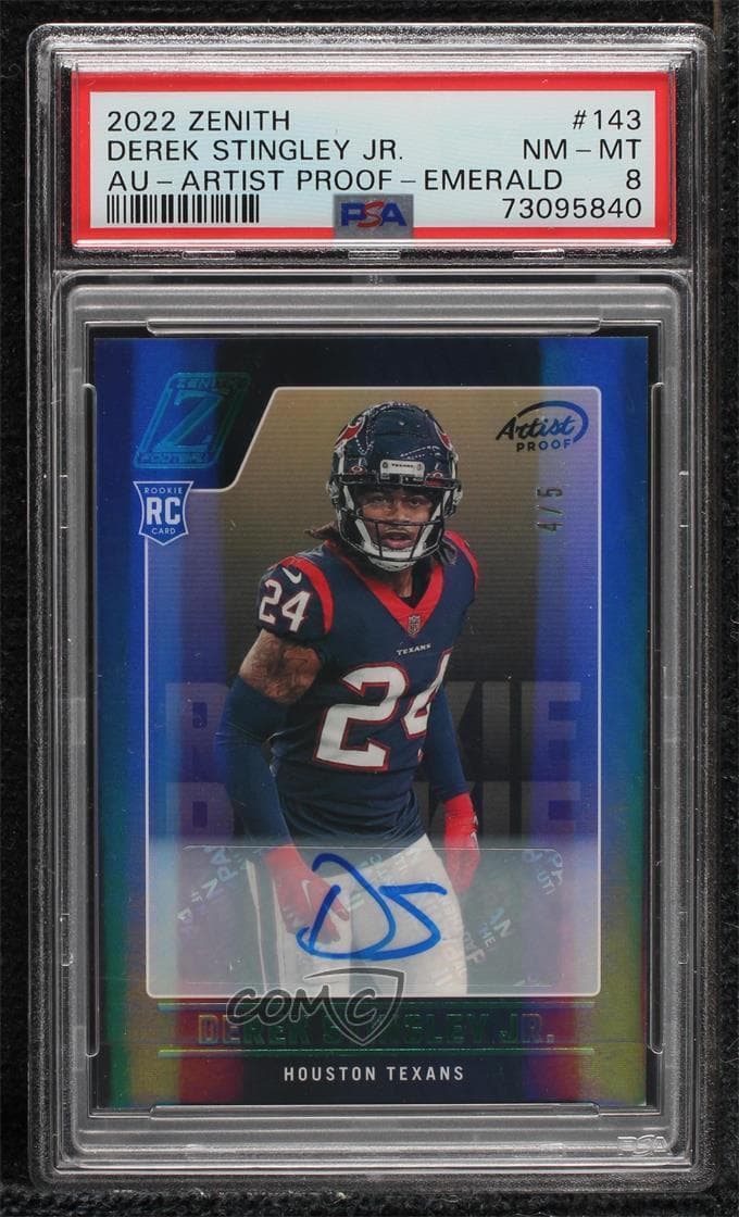 Derek Stingley Jr. Panini Zenith #143 Autograph-Artist Proof-Emerald
