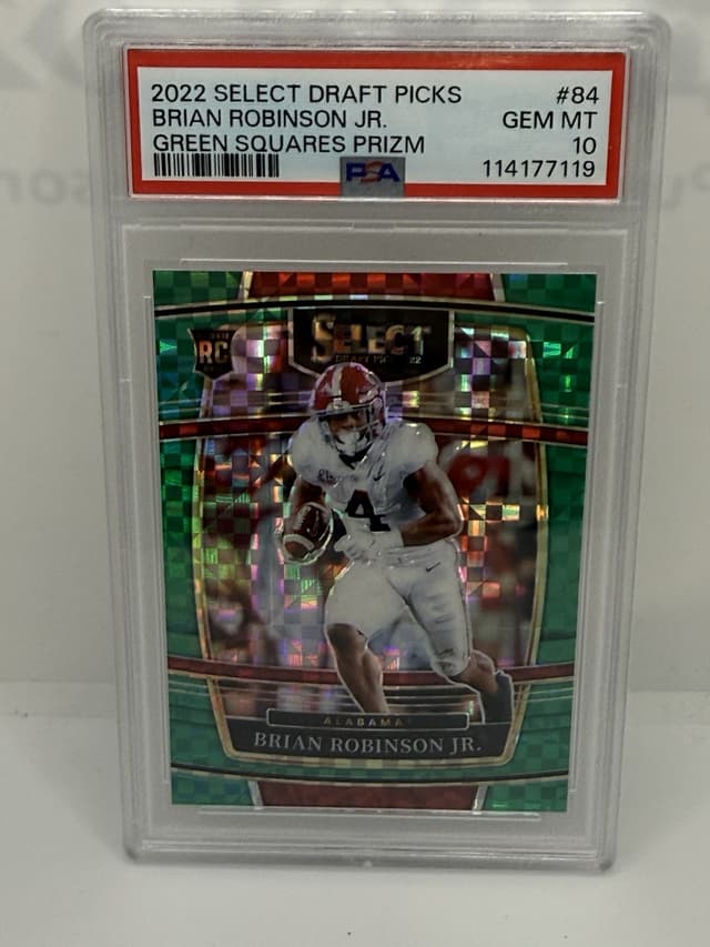 Brian Robinson Jr. Panini Select Draft Picks #84 Green Squares Prizm