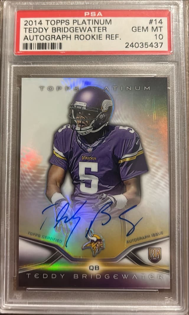 Teddy Bridgewater Topps Platinum Rookie Autograph #14 Base