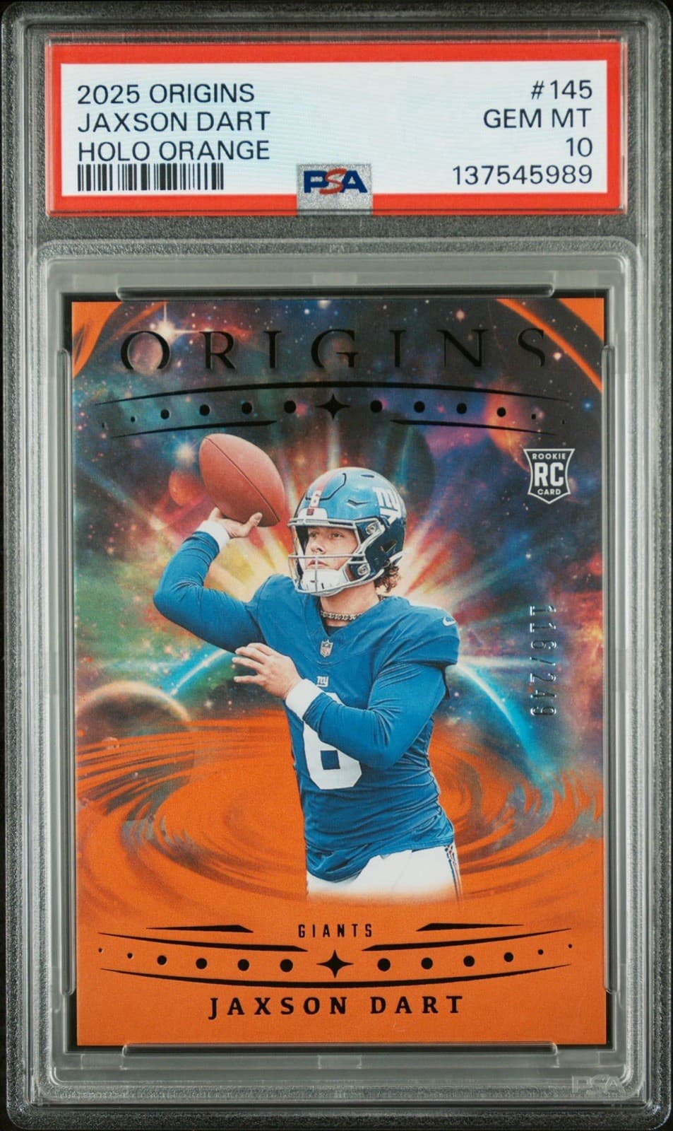 Jaxson Dart Panini Origins #145 Holo Orange
