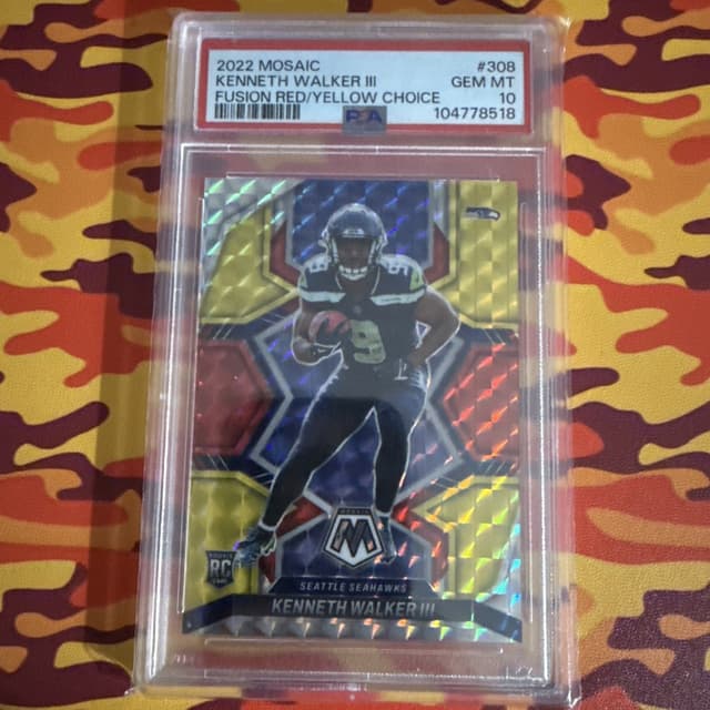 Kenneth Walker III Panini Mosaic #308 Fusion Red/Yellow Choice