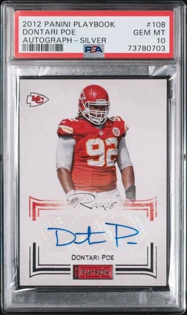 Dontari Poe Panini Playbook #108 Autograph-Silver