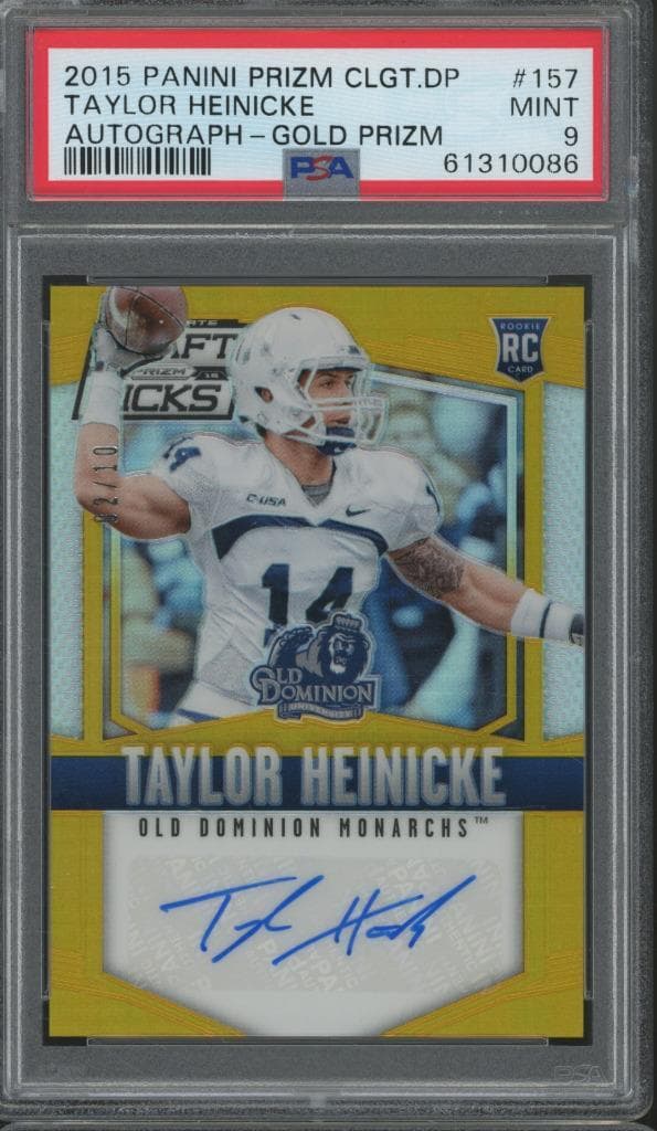 Taylor Heinicke Panini Prizm Collegiate Draft Picks #157 Autograph-Gold Prizm
