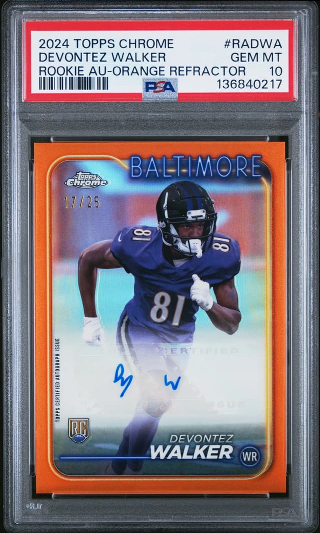 Devontez Walker Topps Chrome Rookie Autographs Variations #RADWA Orange Refractor