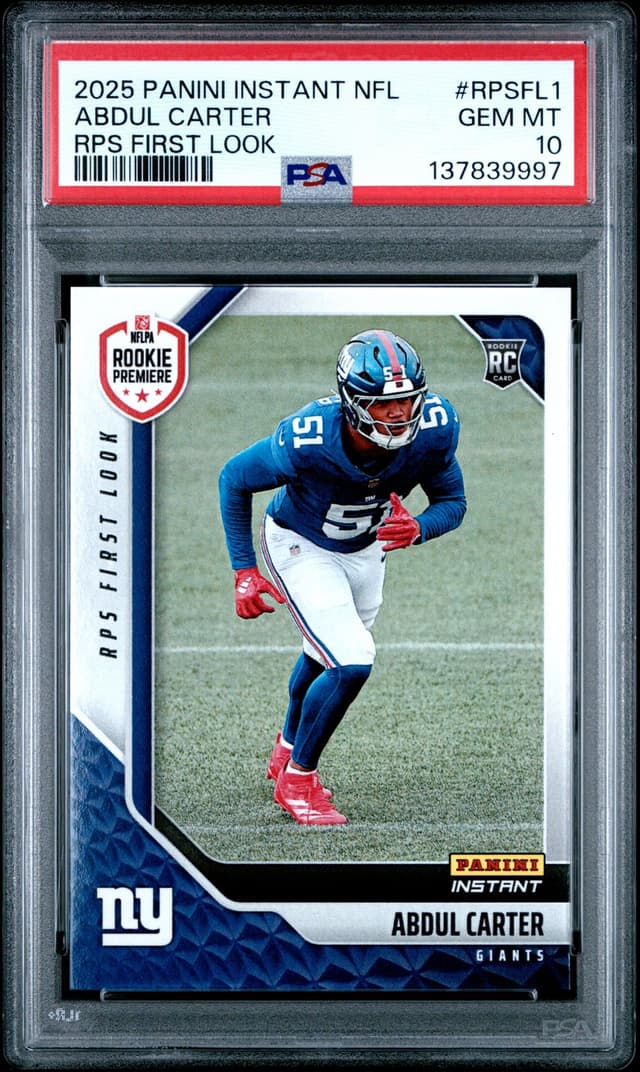 Abdul Carter Panini Instant NFL Rps First Look #RPSFL1 Autograph