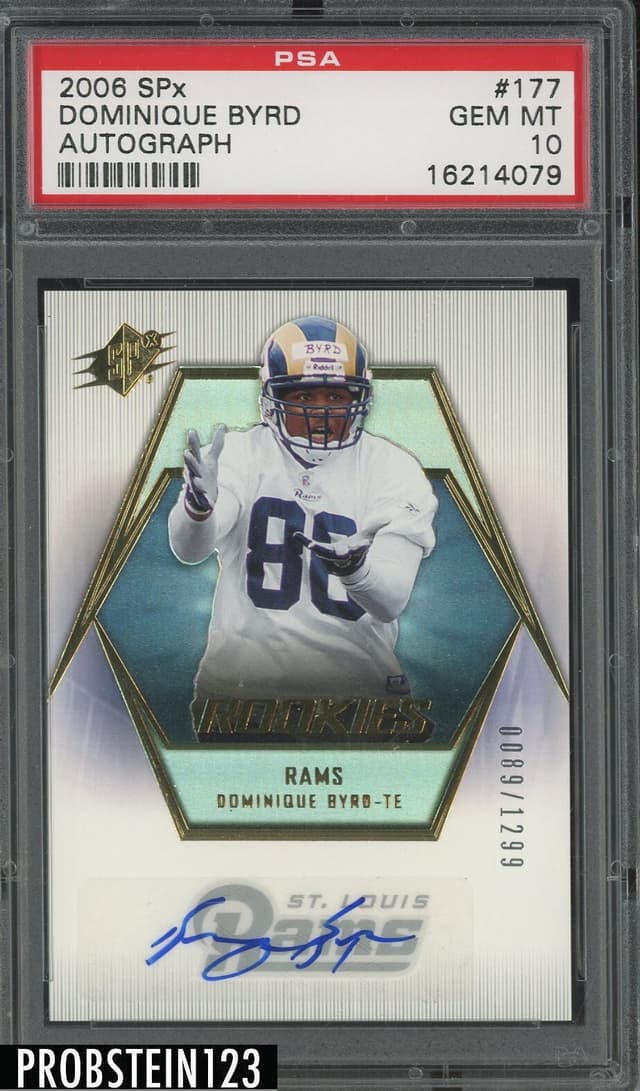 Dominique Byrd Spx #177 Autograph