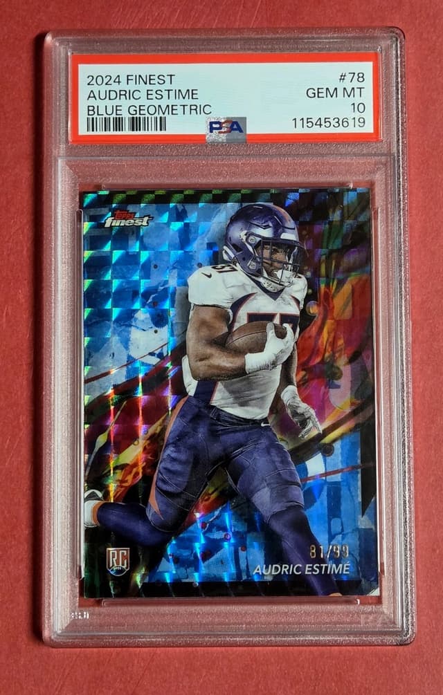 Audric Estime Topps Finest #78 Blue Geometric