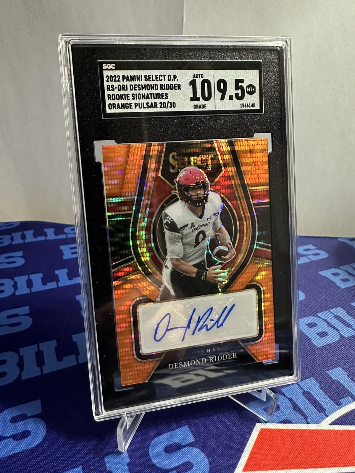 Desmond Ridder Panini Select Draft Picks Rookie Signatures #RSDRI Orange Pulsar Prizm