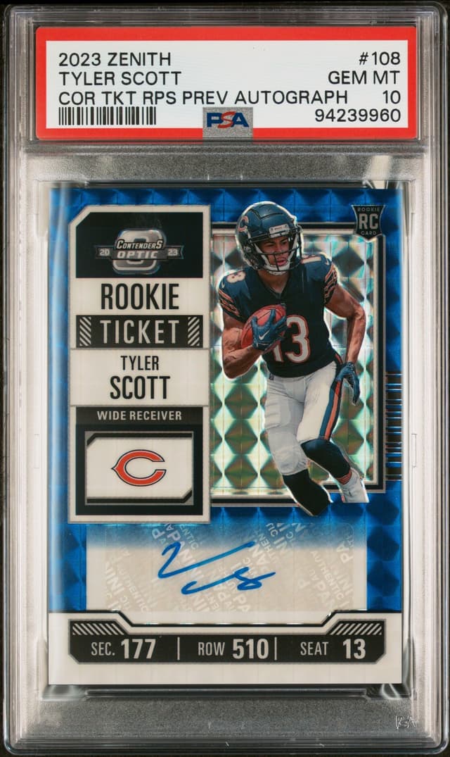 Tyler Scott Panini Zenith Contenders Optic Rookie Ticket Rps Preview Autographs #108 Base