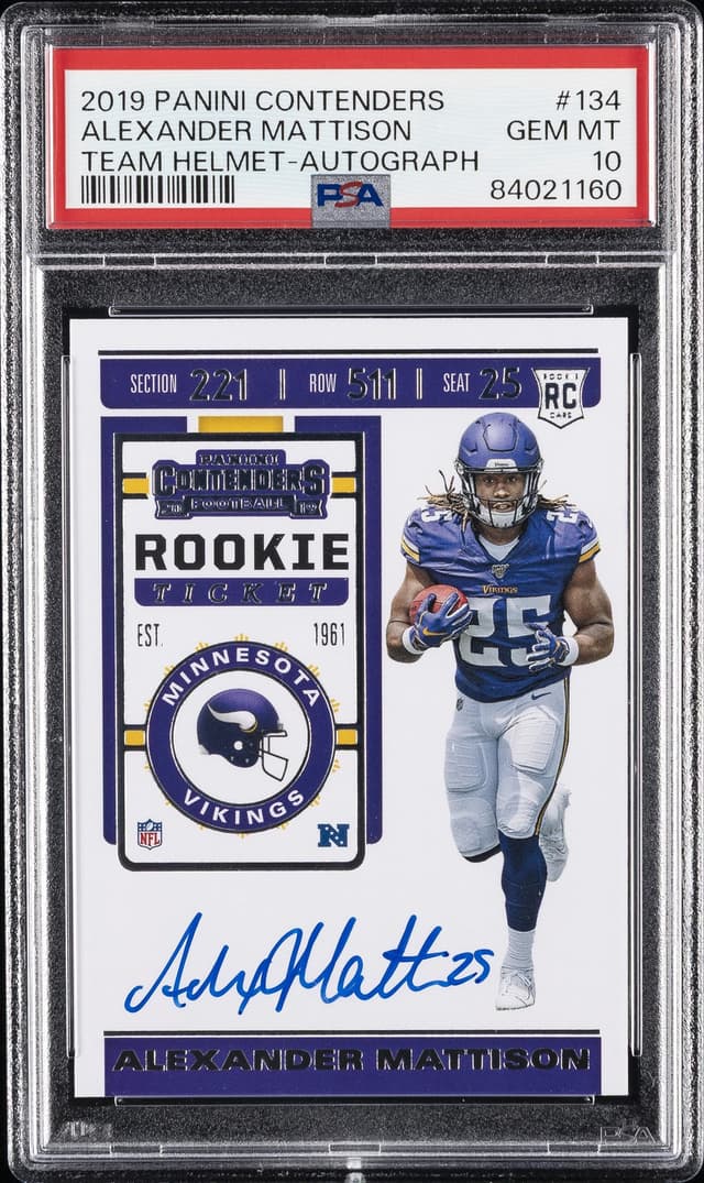 Alexander Mattison Panini Contenders #134 Autograph