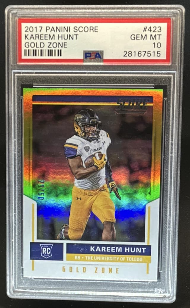 Kareem Hunt Panini Score #423 Gold Zone