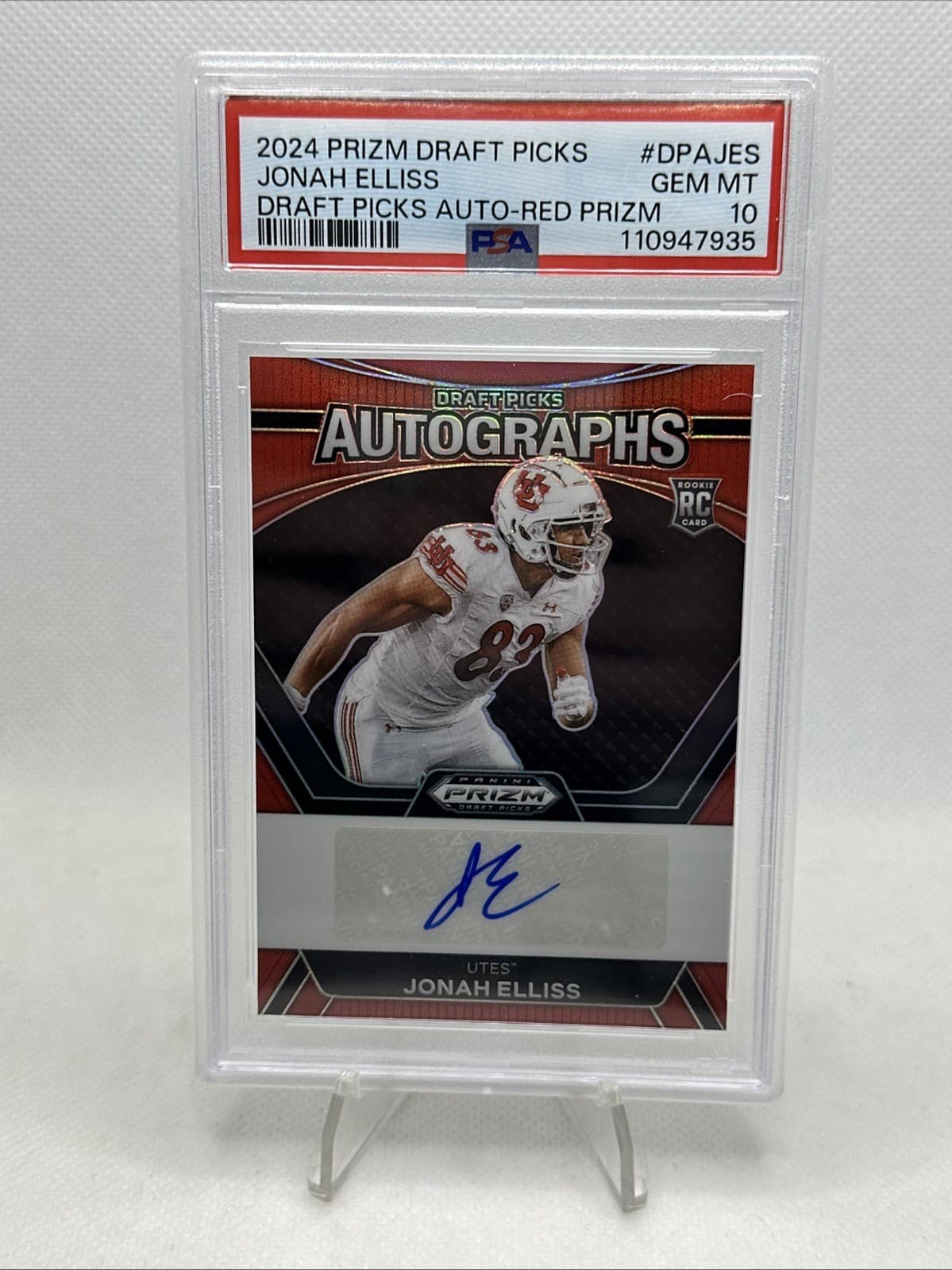 Jonah Elliss Panini Prizm Draft Picks Draft Picks Autographs #DPAJES Red Prizm