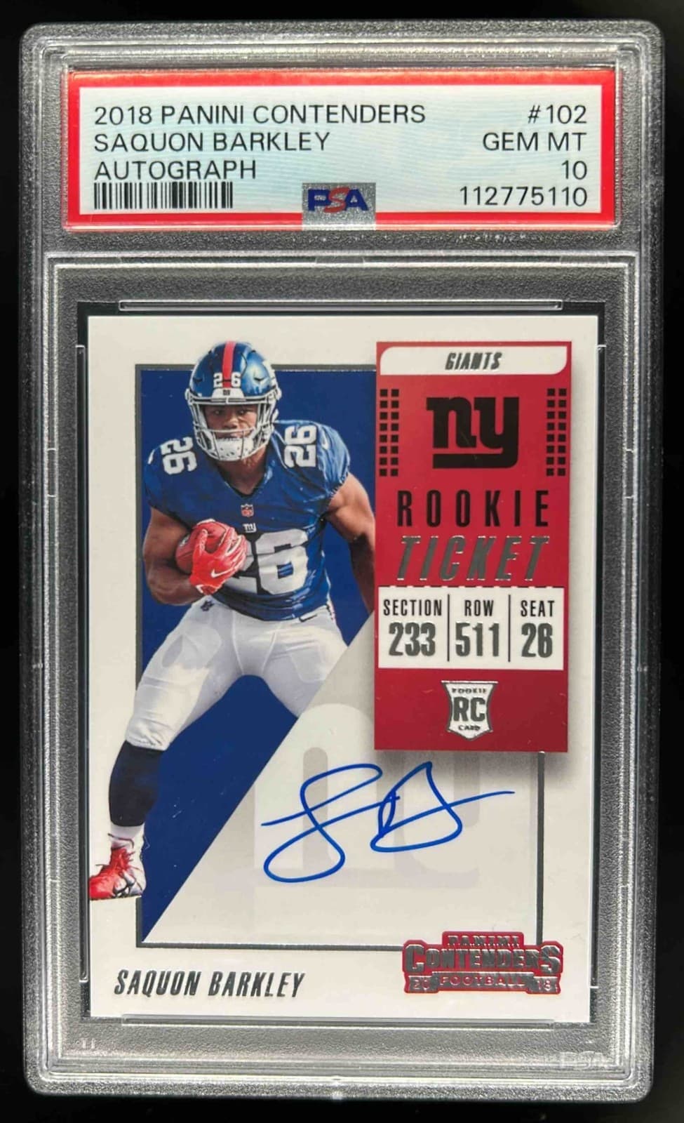 Saquon Barkley Panini Contenders #102 Autograph