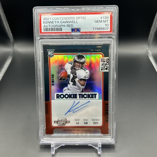 Kenneth Gainwell Panini Contenders Optic #139 Autograph-Red