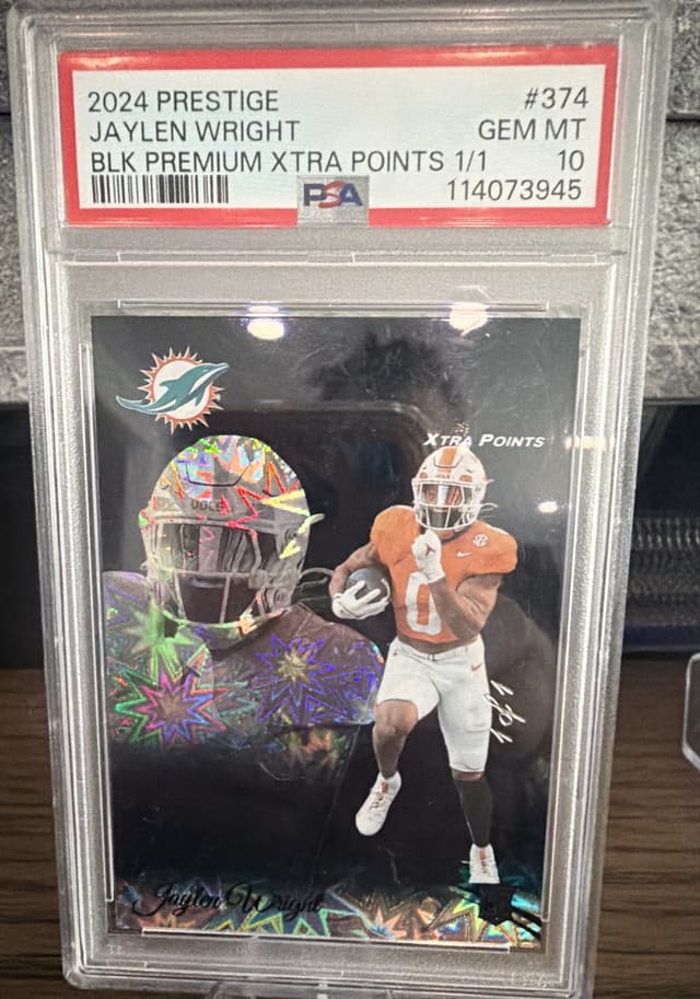 Jaylen Wright Panini Prestige #374 Black Premium Xtra Points 1/1