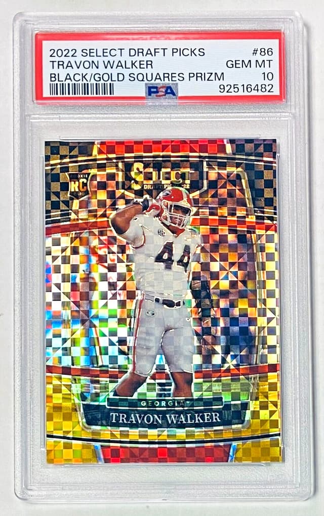 Travon Walker Panini Select Draft Picks #86 Black and Gold Squares Prizm