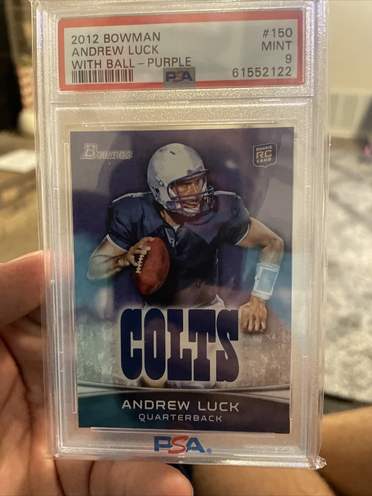 Andrew Luck Bowman #150 With Ball-Purple