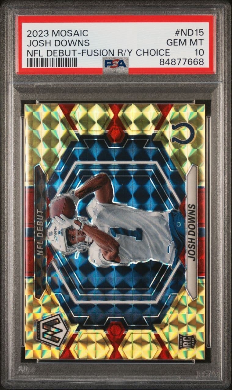 Josh Downs Panini Mosaic NFL Debut #ND15 Fusion Red & Yellow Choice